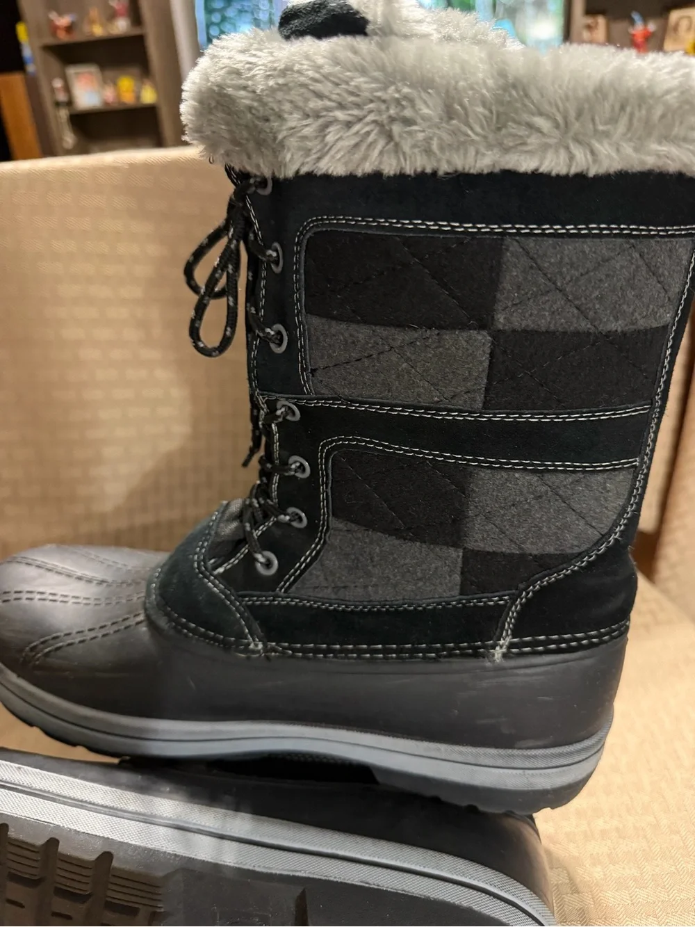 Magellan Outdoors Black and Gray Insulated Lace-Up Winter Boots